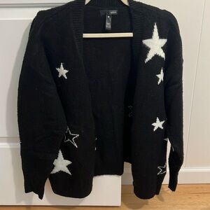 Black sweater with white stars from Bloomingdale’s